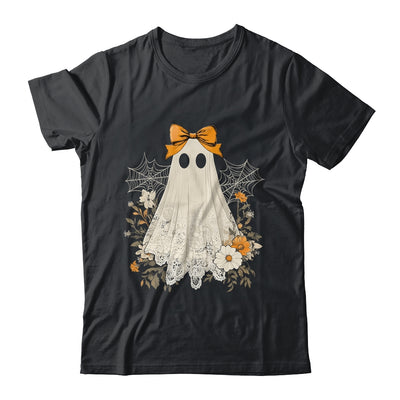 Coquette Bow Ghost Halloween Flower Ghost Spooky Season Shirt & Sweatshirt | siriusteestore