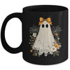 Coquette Bow Ghost Halloween Flower Ghost Spooky Season Mug | siriusteestore