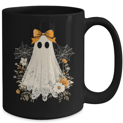 Coquette Bow Ghost Halloween Flower Ghost Spooky Season Mug | siriusteestore