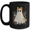 Coquette Bow Ghost Halloween Flower Ghost Spooky Season Mug | siriusteestore