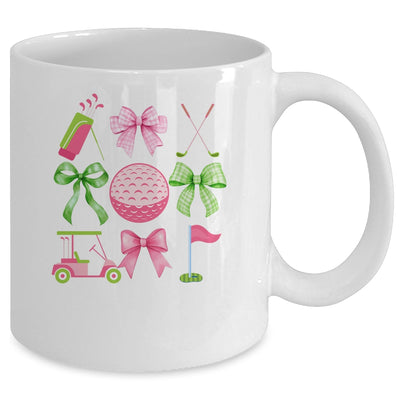 Coquette Bow Golf Cart Game Day Golfing Golfer Golf Lover Mug | siriusteestore