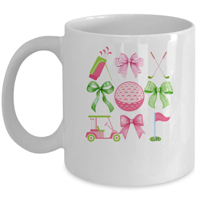 Coquette Bow Golf Cart Game Day Golfing Golfer Golf Lover Mug | siriusteestore