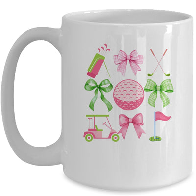 Coquette Bow Golf Cart Game Day Golfing Golfer Golf Lover Mug | siriusteestore