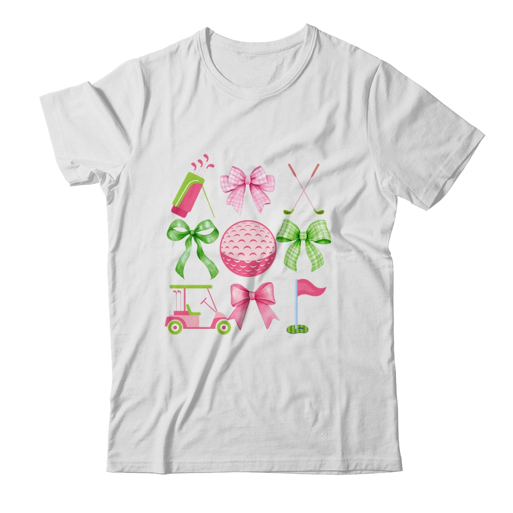 Coquette Bow Golf Cart Game Day Golfing Golfer Golf Lover Shirt & Tank Top | siriusteestore