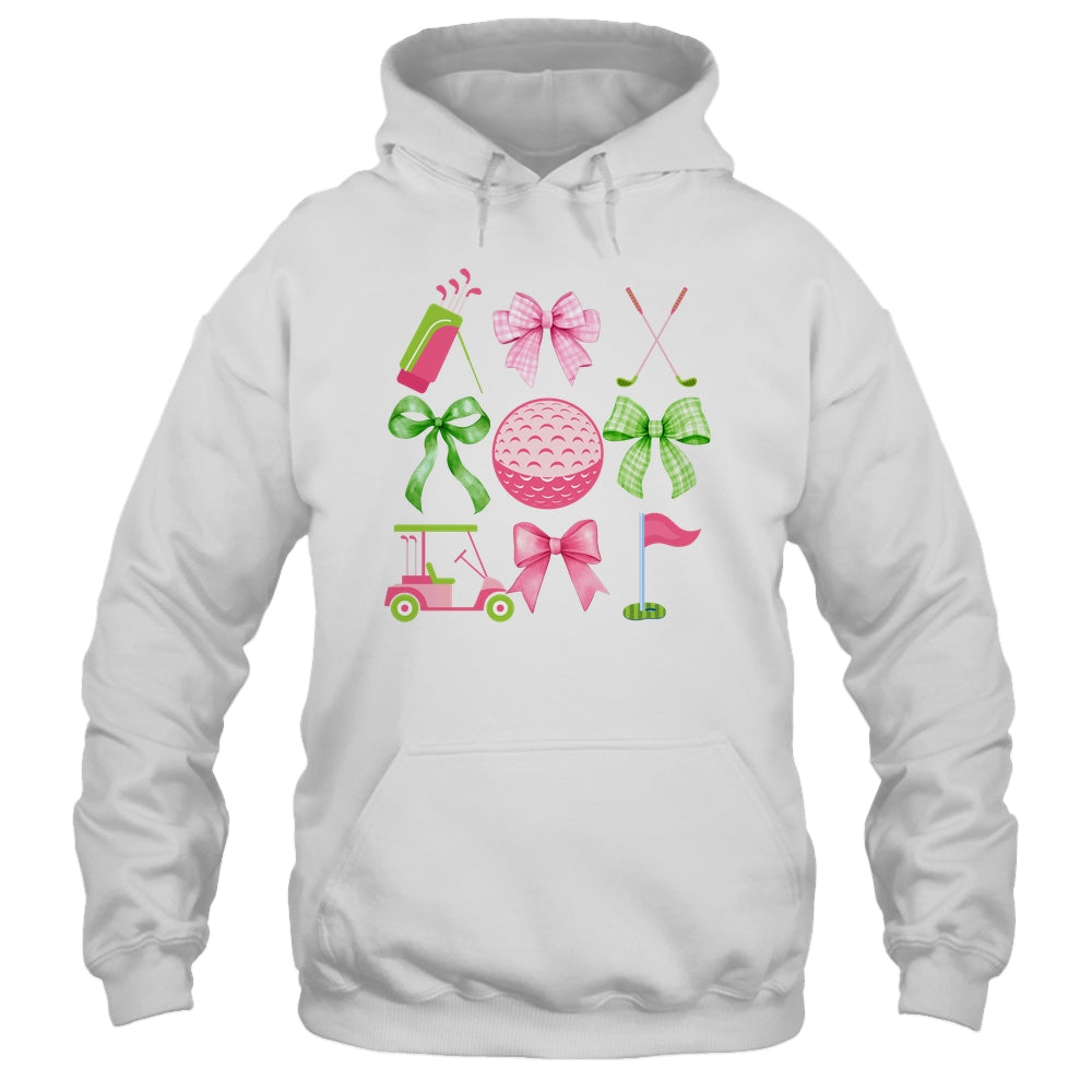 Coquette Bow Golf Cart Game Day Golfing Golfer Golf Lover Shirt & Tank Top | siriusteestore