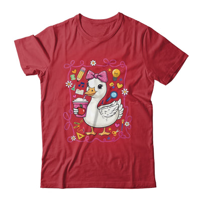 Coquette Bow Goose Teacher Preppy Floral Back To School Shirt & Hoodie | siriusteestore