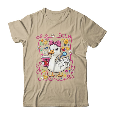 Coquette Bow Goose Teacher Preppy Floral Back To School Shirt & Hoodie | siriusteestore