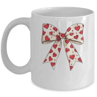 Coquette Bow Heart Valentine Bow Design Women Girls Mug | siriusteestore
