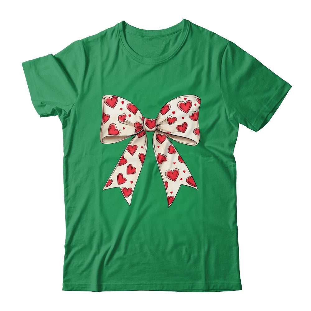 Coquette Bow Heart Valentine Bow Design Women Girls Shirt & Sweatshirt | siriusteestore