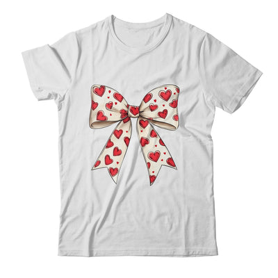 Coquette Bow Heart Valentine Bow Design Women Girls Shirt & Sweatshirt | siriusteestore