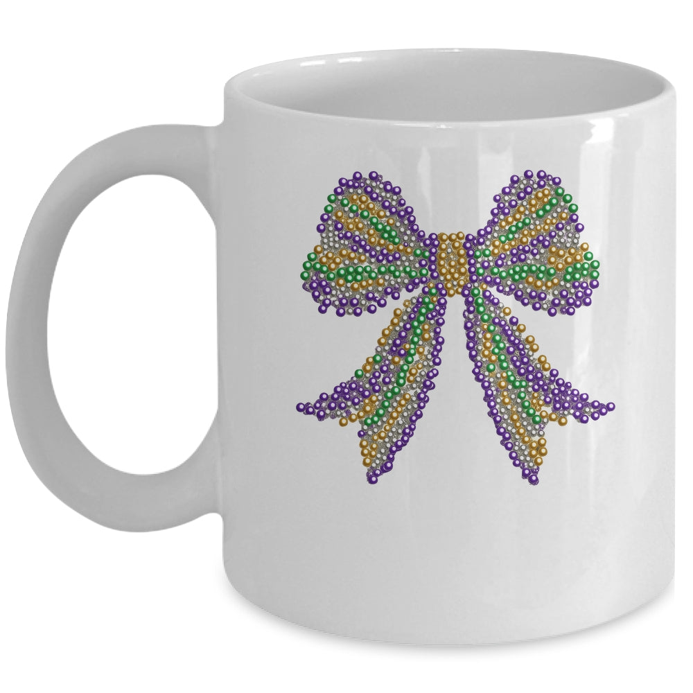 Coquette Bow Mardi Gras Festival Carnival Beads Girls Women Mug | siriusteestore