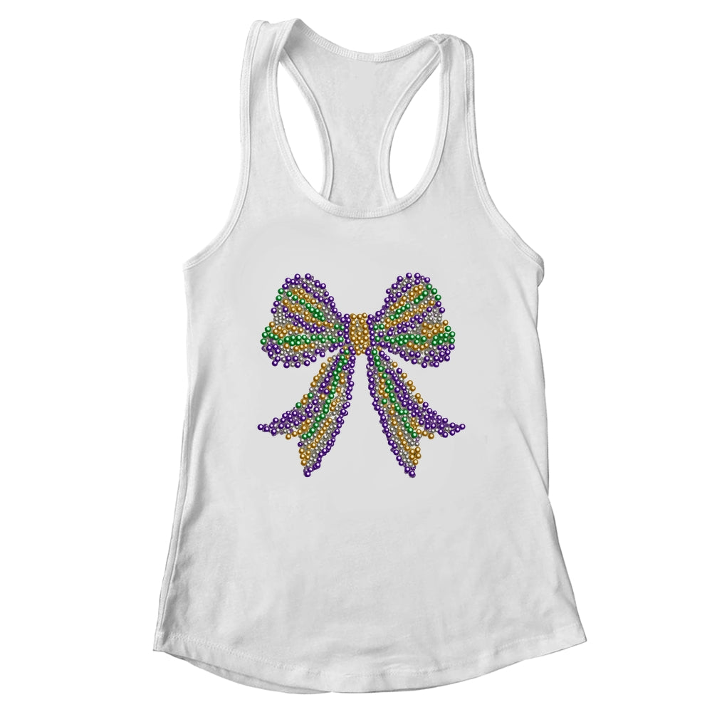 Coquette Bow Mardi Gras Festival Carnival Beads Girls Women Shirt & Tank Top | siriusteestore