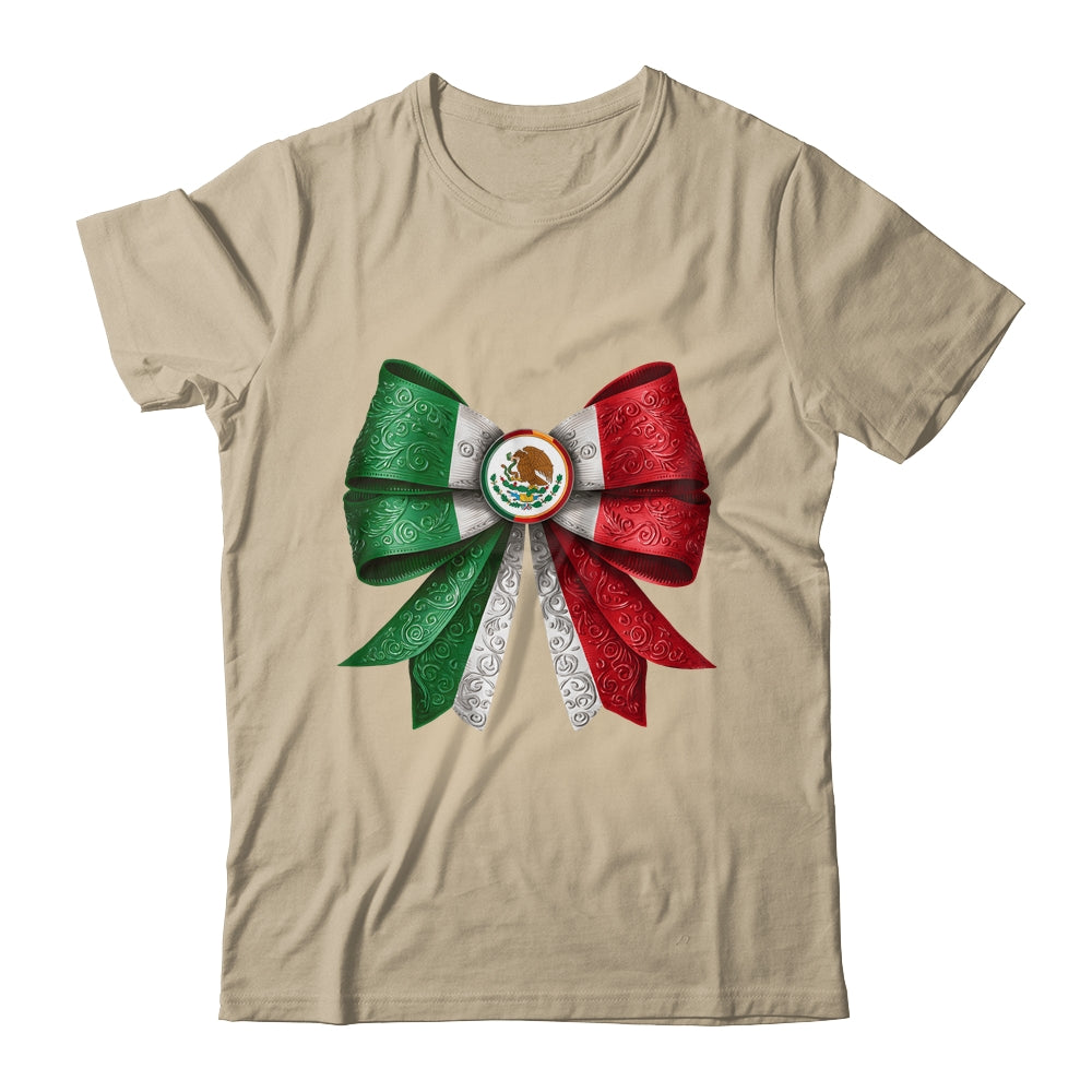 Coquette Bow Mexican Flag Mexico Design For Women Girls Shirt & Tank Top | siriusteestore