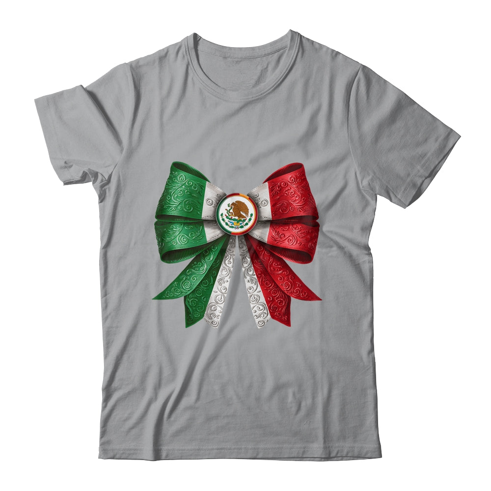 Coquette Bow Mexican Flag Mexico Design For Women Girls Shirt & Tank Top | siriusteestore