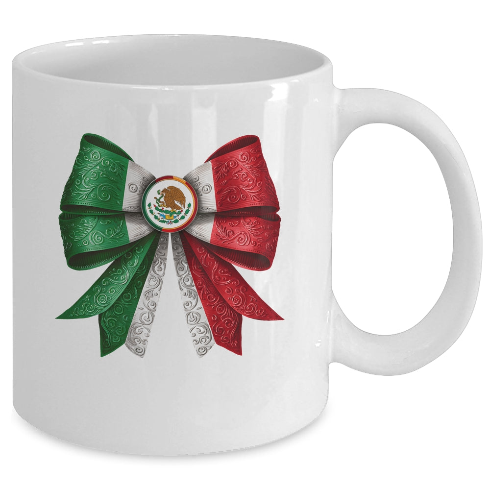 Coquette Bow Mexican Flag Mexico Design For Women Girls Mug | siriusteestore