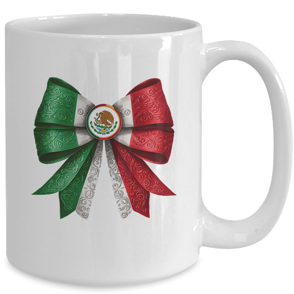 Coquette Bow Mexican Flag Mexico Design For Women Girls Mug | siriusteestore