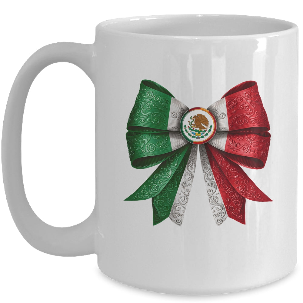 Coquette Bow Mexican Flag Mexico Design For Women Girls Mug | siriusteestore