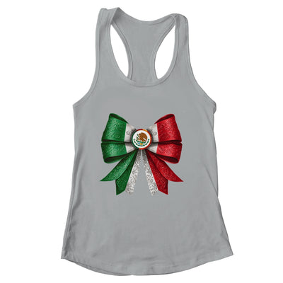 Coquette Bow Mexican Flag Mexico Design For Women Girls Shirt & Tank Top | siriusteestore