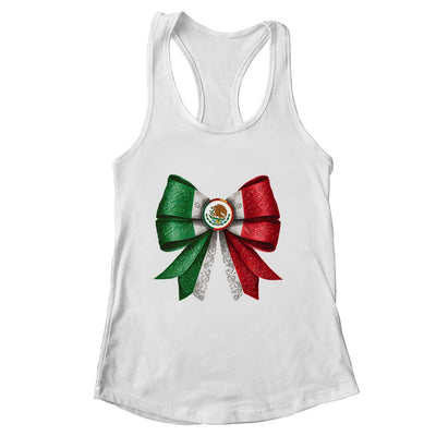 Coquette Bow Mexican Flag Mexico Design For Women Girls Shirt & Tank Top | siriusteestore