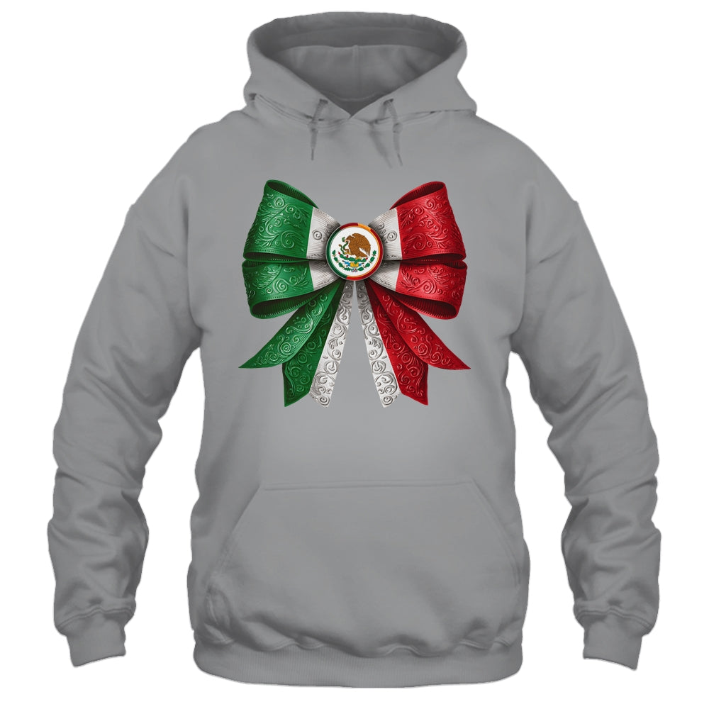 Coquette Bow Mexican Flag Mexico Design For Women Girls Shirt & Tank Top | siriusteestore