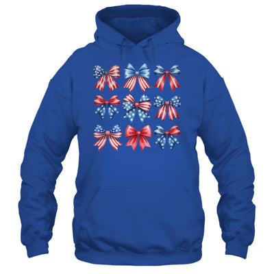 Coquette Bow Patriotic American Flag Retro July Of 4th Girls Shirt & Tank Top | siriusteestore