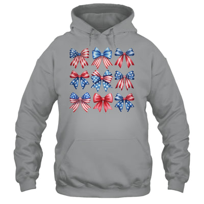Coquette Bow Patriotic American Flag Retro July Of 4th Girls Shirt & Tank Top | siriusteestore