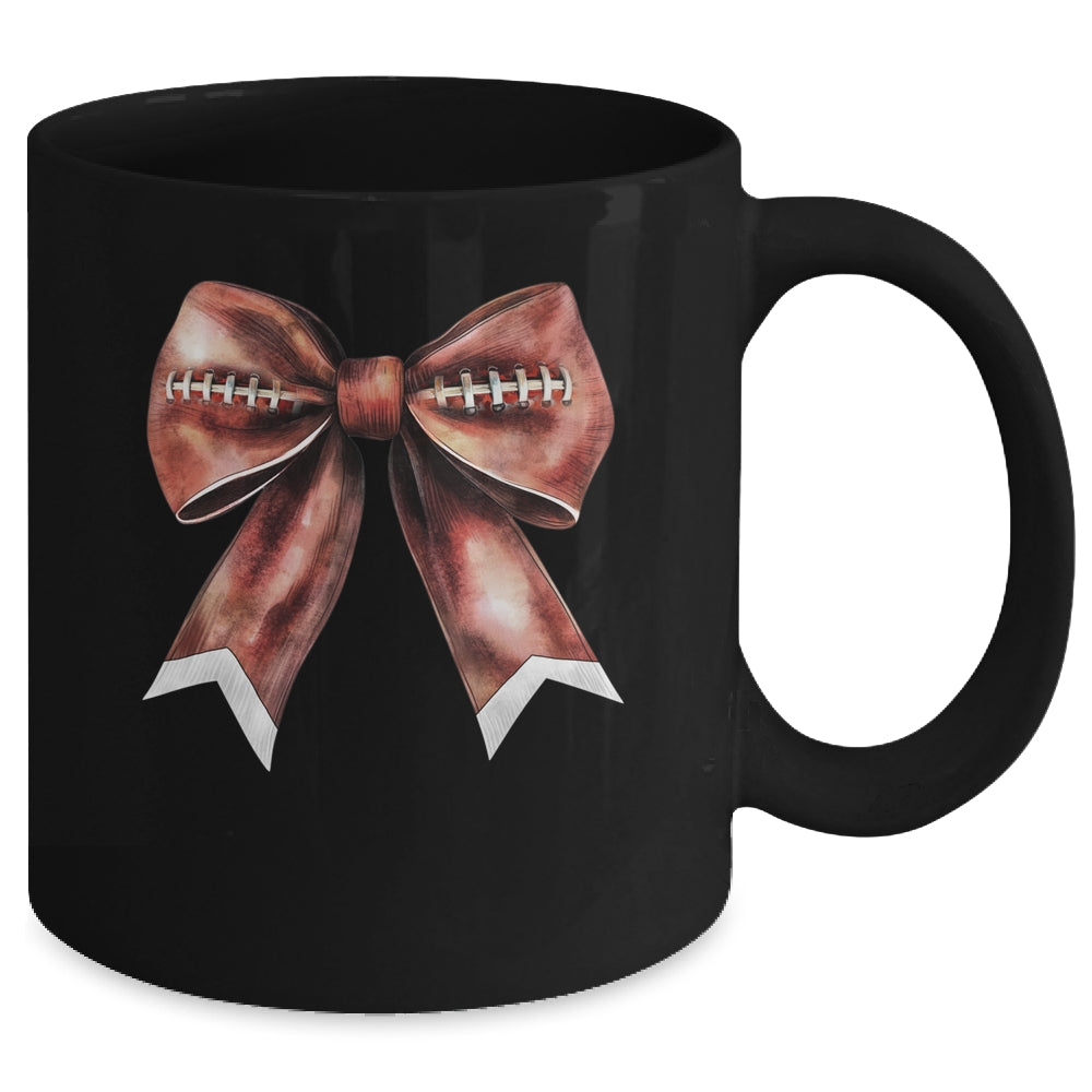 Coquette Bow Pumpkin American Football Thanksgiving Autumn Mug | siriusteestore