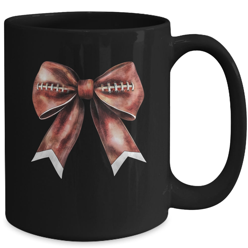 Coquette Bow Pumpkin American Football Thanksgiving Autumn Mug | siriusteestore