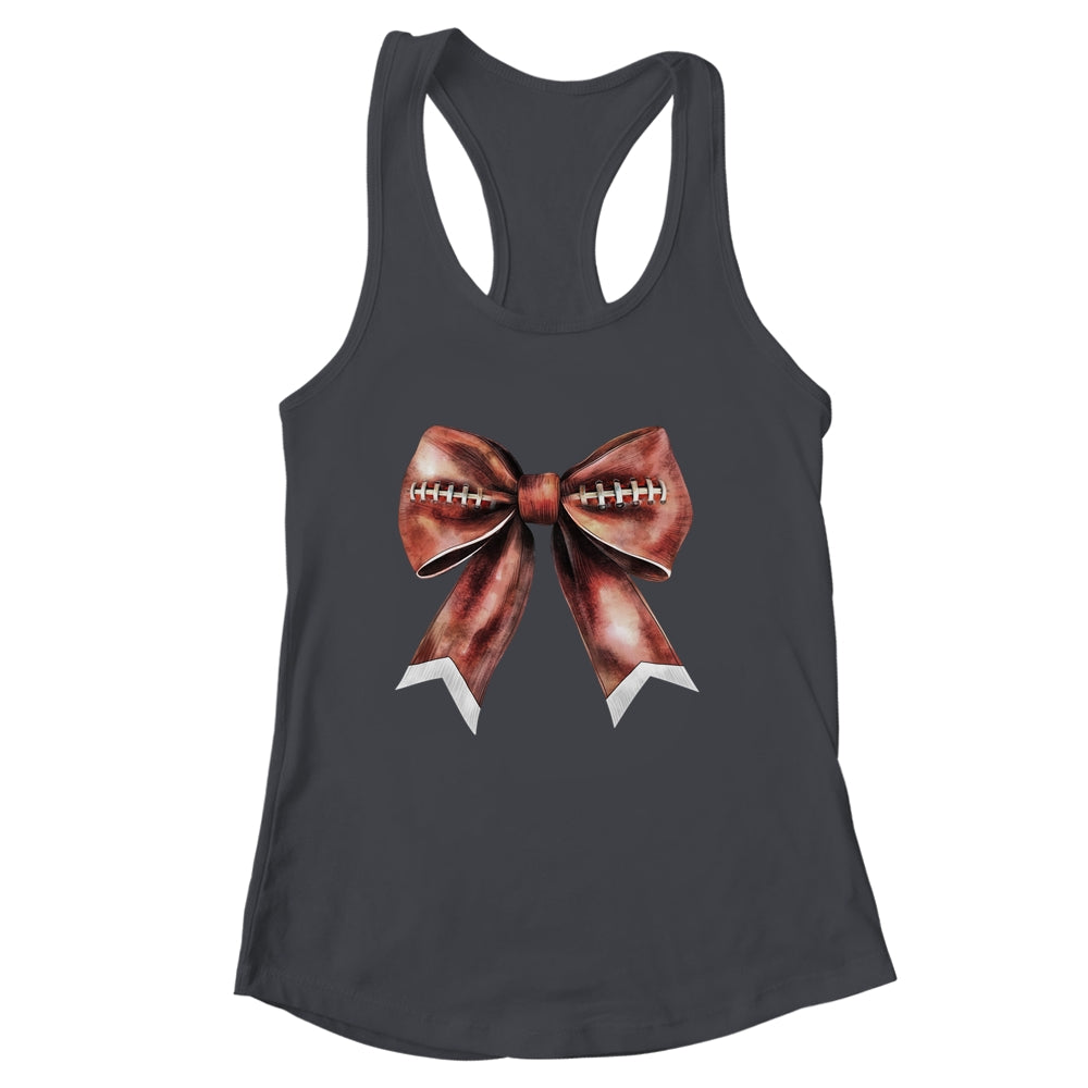Coquette Bow Pumpkin American Football Thanksgiving Autumn Shirt & Tank Top | siriusteestore