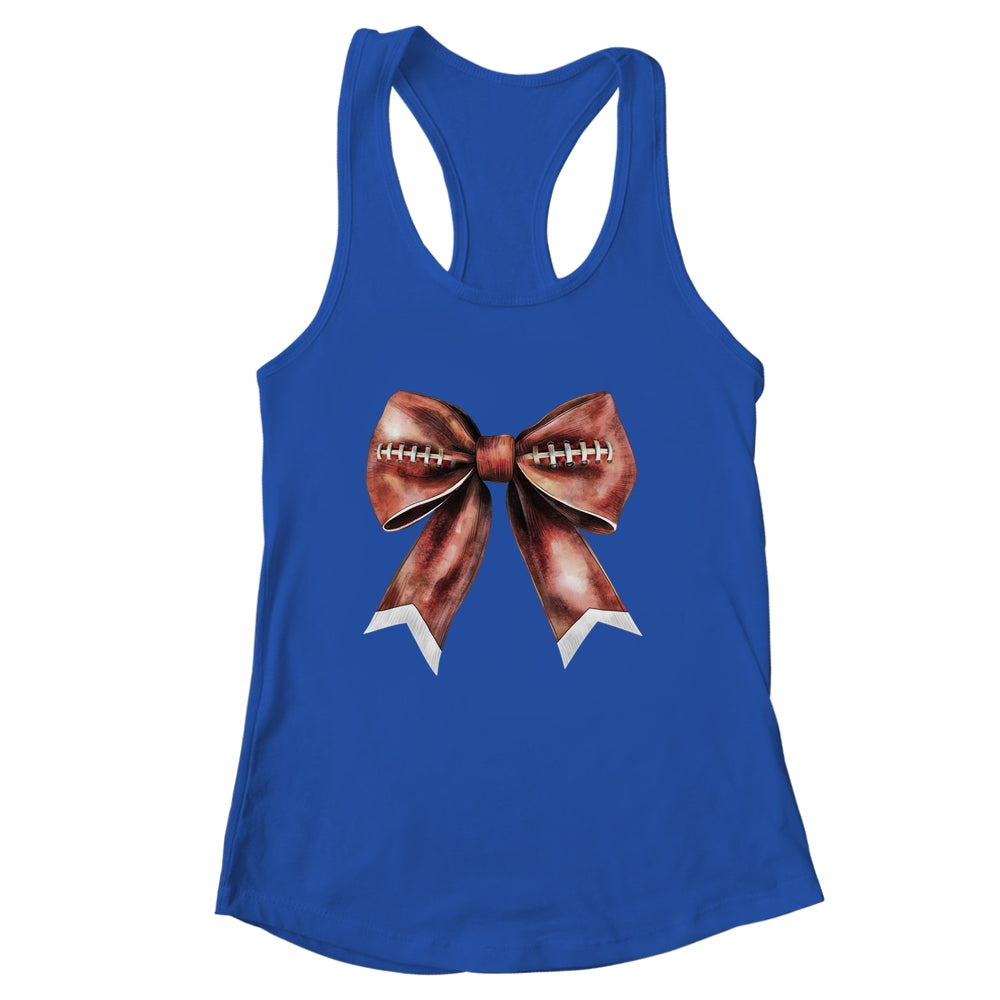 Coquette Bow Pumpkin American Football Thanksgiving Autumn Shirt & Tank Top | siriusteestore