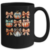 Coquette Bow Pumpkin Season Thanksgiving Autumn Fall Leave Mug | siriusteestore