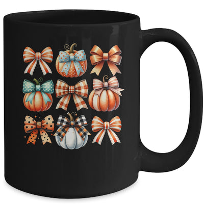 Coquette Bow Pumpkin Season Thanksgiving Autumn Fall Leave Mug | siriusteestore
