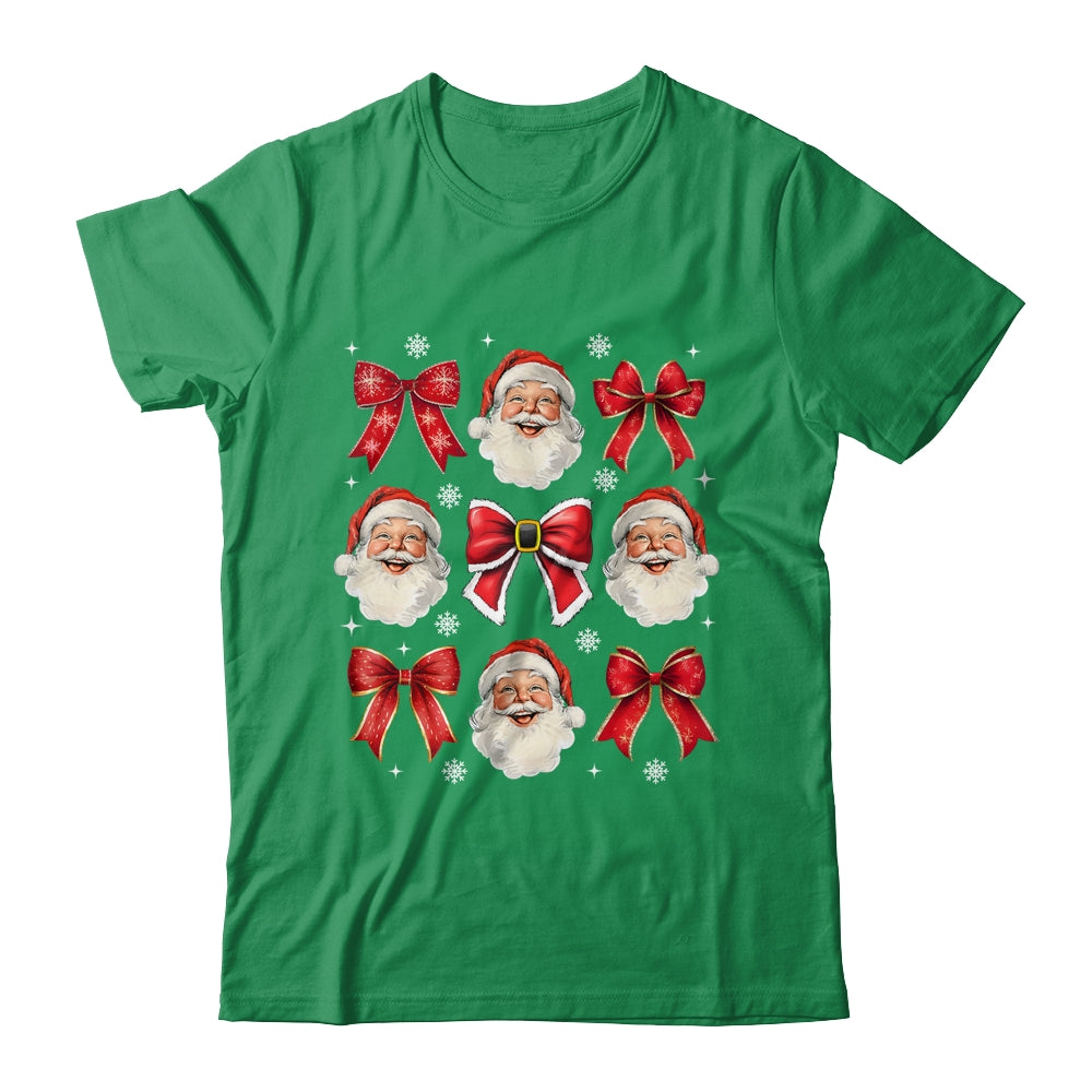 Coquette Bow Santa Claus Merry Christmas Women Girls Xmas Shirt & Sweatshirt | siriusteestore