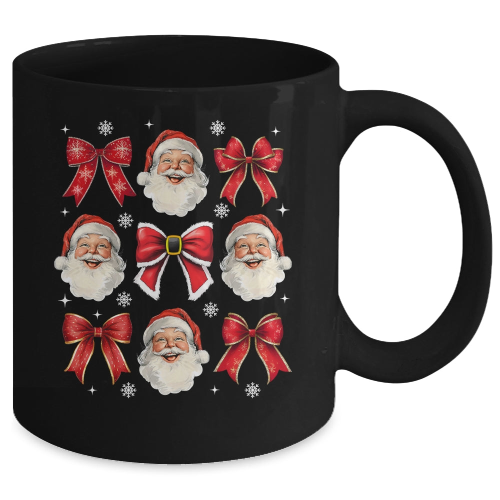 Coquette Bow Santa Claus Merry Christmas Women Girls Xmas Mug | siriusteestore