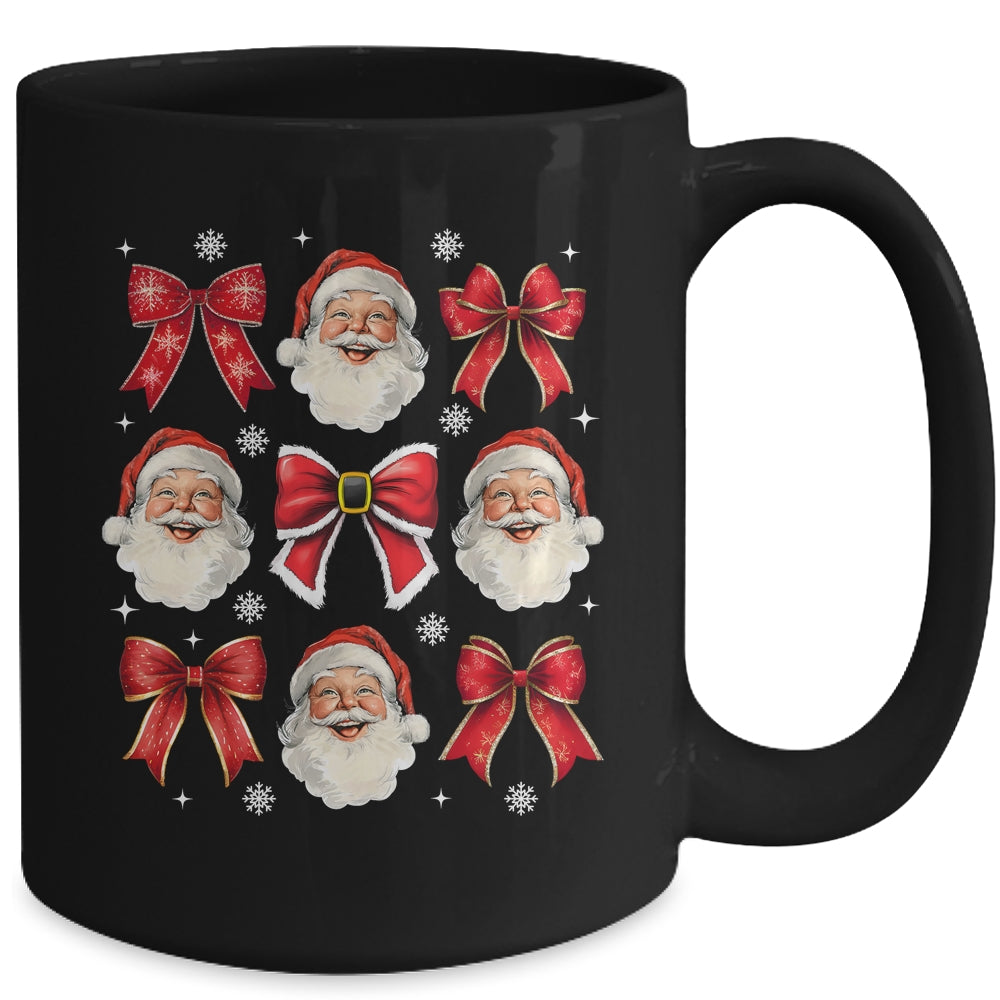 Coquette Bow Santa Claus Merry Christmas Women Girls Xmas Mug | siriusteestore