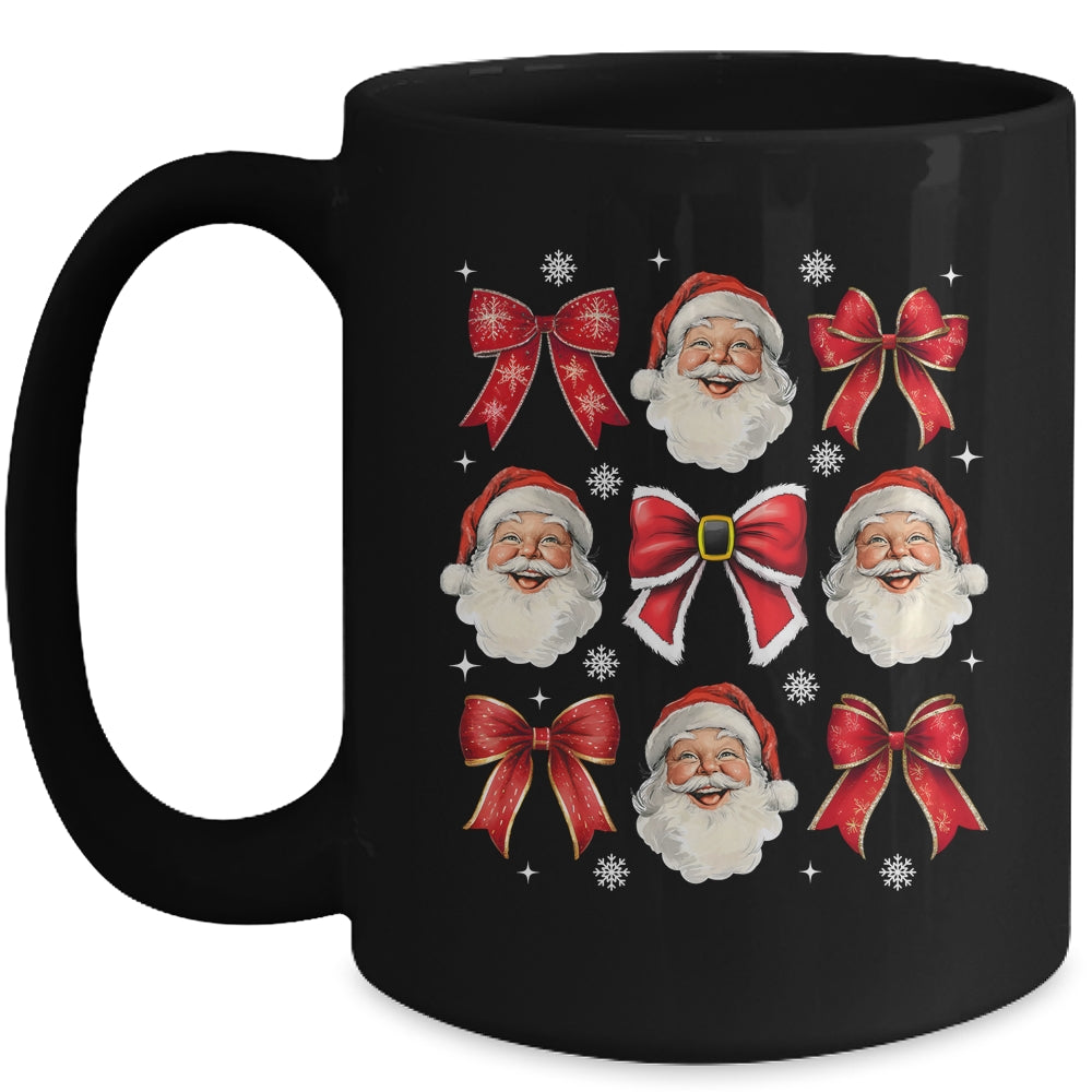 Coquette Bow Santa Claus Merry Christmas Women Girls Xmas Mug | siriusteestore