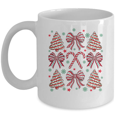Coquette Bow Tree Cake Candy Cane Merry Christmas Girls Kids Mug | siriusteestore
