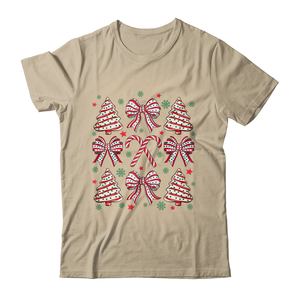 Coquette Bow Tree Cake Candy Cane Merry Christmas Girls Kids Shirt & Sweatshirt | siriusteestore