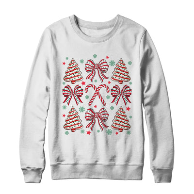 Coquette Bow Tree Cake Candy Cane Merry Christmas Girls Kids Shirt & Sweatshirt | siriusteestore