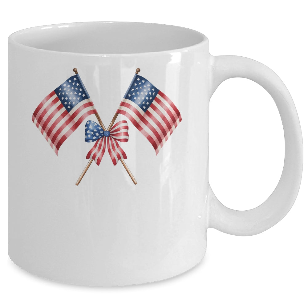 Coquette Bow USA 4th Of July America American Girls Women Mug | siriusteestore