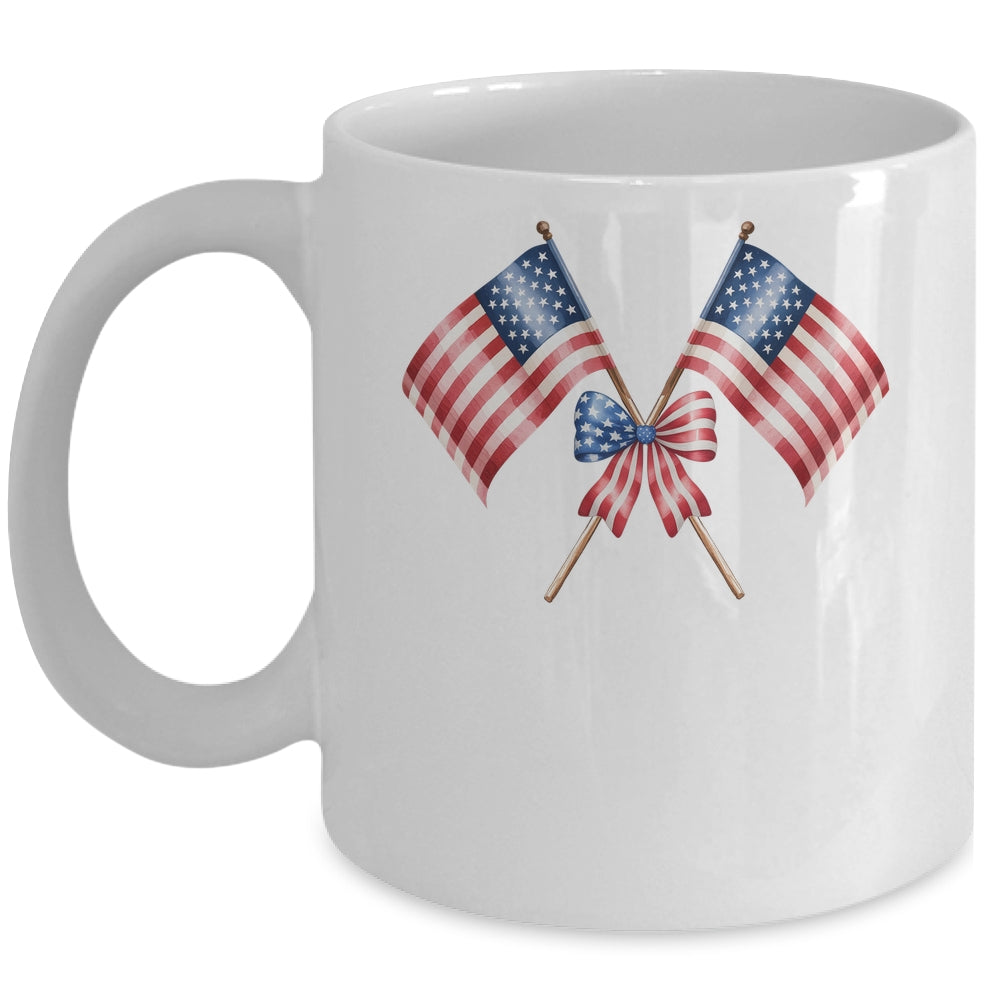 Coquette Bow USA 4th Of July America American Girls Women Mug | siriusteestore