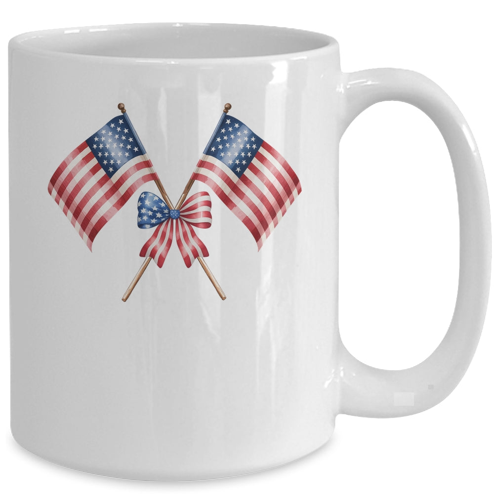 Coquette Bow USA 4th Of July America American Girls Women Mug | siriusteestore