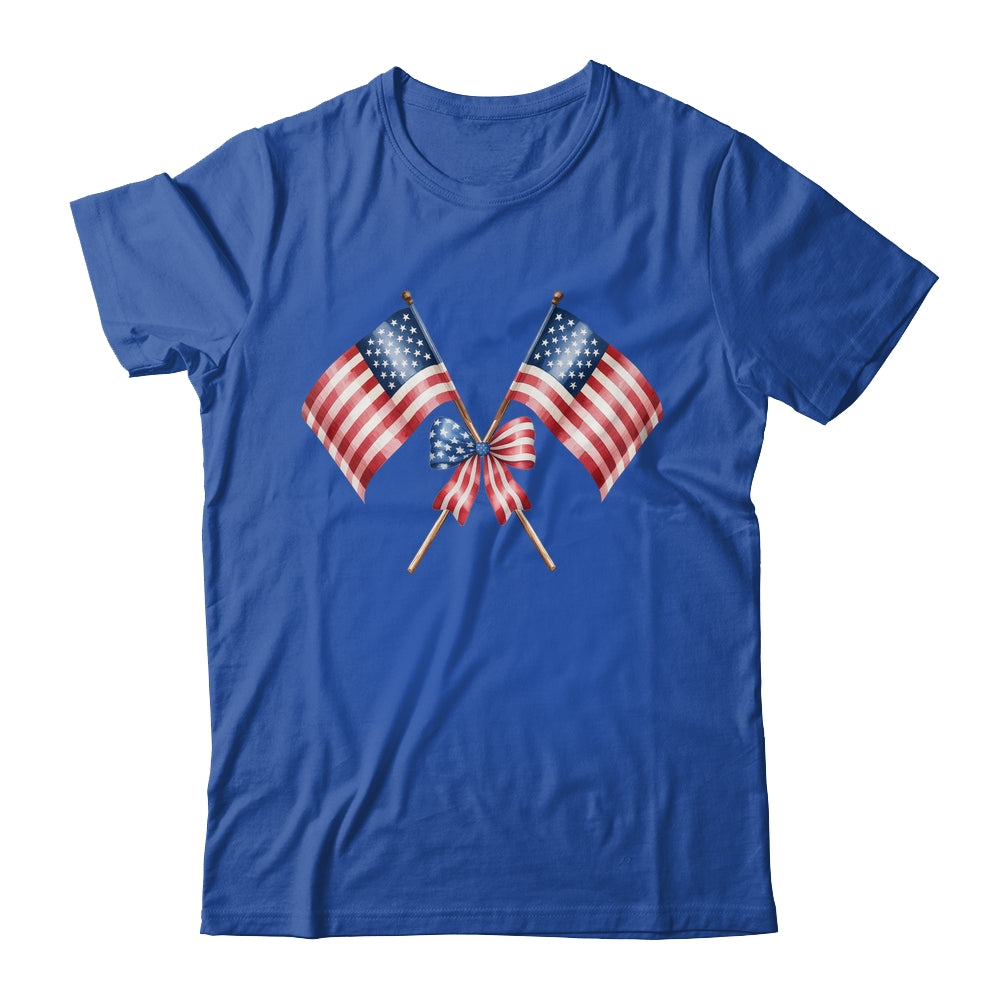 Coquette Bow USA 4th Of July America American Girls Women Shirt & Tank Top | siriusteestore