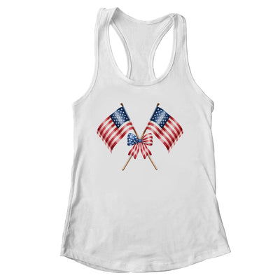 Coquette Bow USA 4th Of July America American Girls Women Shirt & Tank Top | siriusteestore