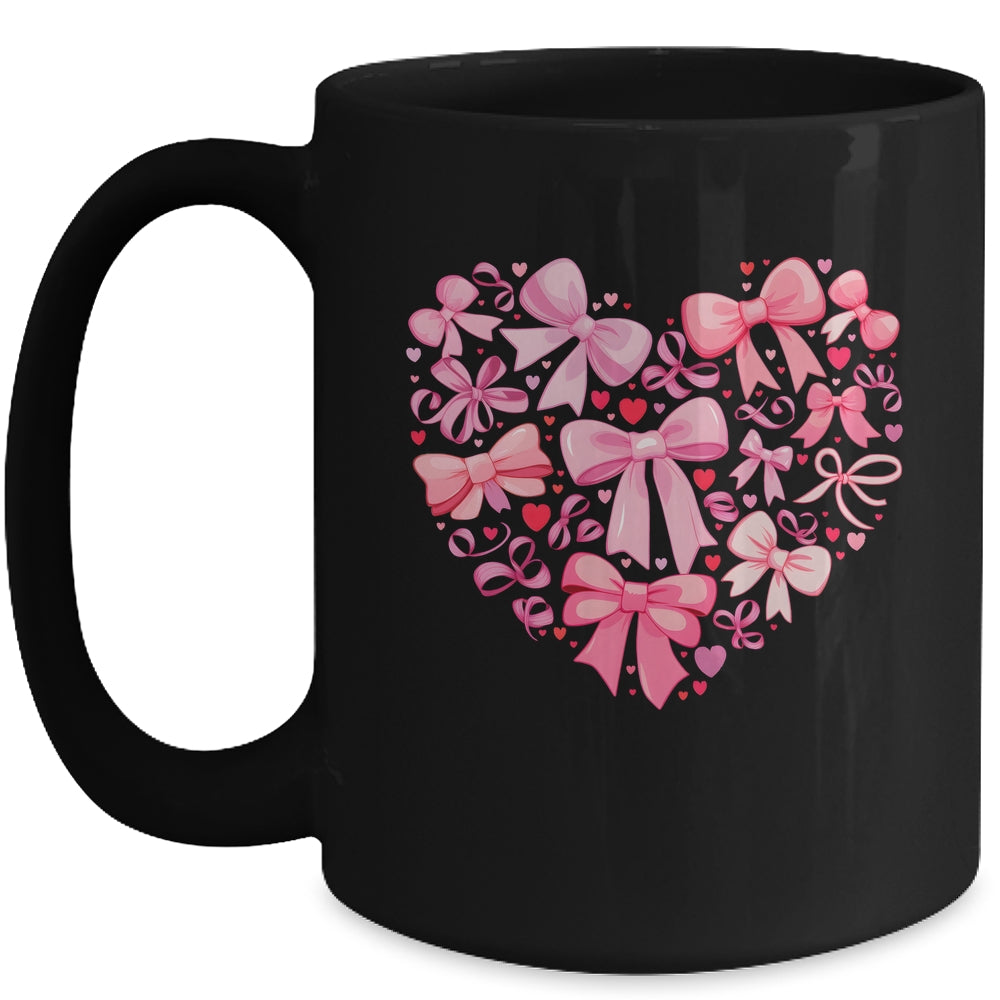 Coquette Bow Valentine Heart Love Valentines Day Girl Mug | siriusteestore
