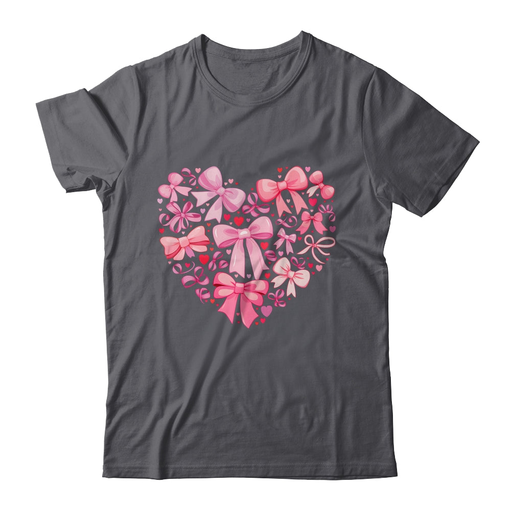 Coquette Bow Valentine Heart Love Valentines Day Girl Shirt & Sweatshirt | siriusteestore