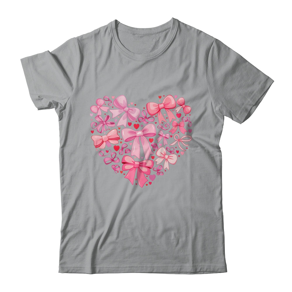 Coquette Bow Valentine Heart Love Valentines Day Girl Shirt & Sweatshirt | siriusteestore