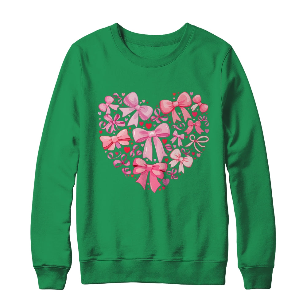 Coquette Bow Valentine Heart Love Valentines Day Girl Shirt & Sweatshirt | siriusteestore