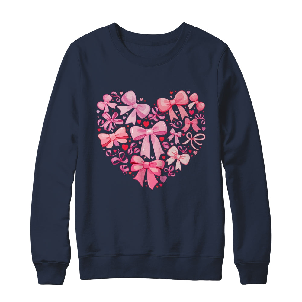 Coquette Bow Valentine Heart Love Valentines Day Girl Shirt & Sweatshirt | siriusteestore
