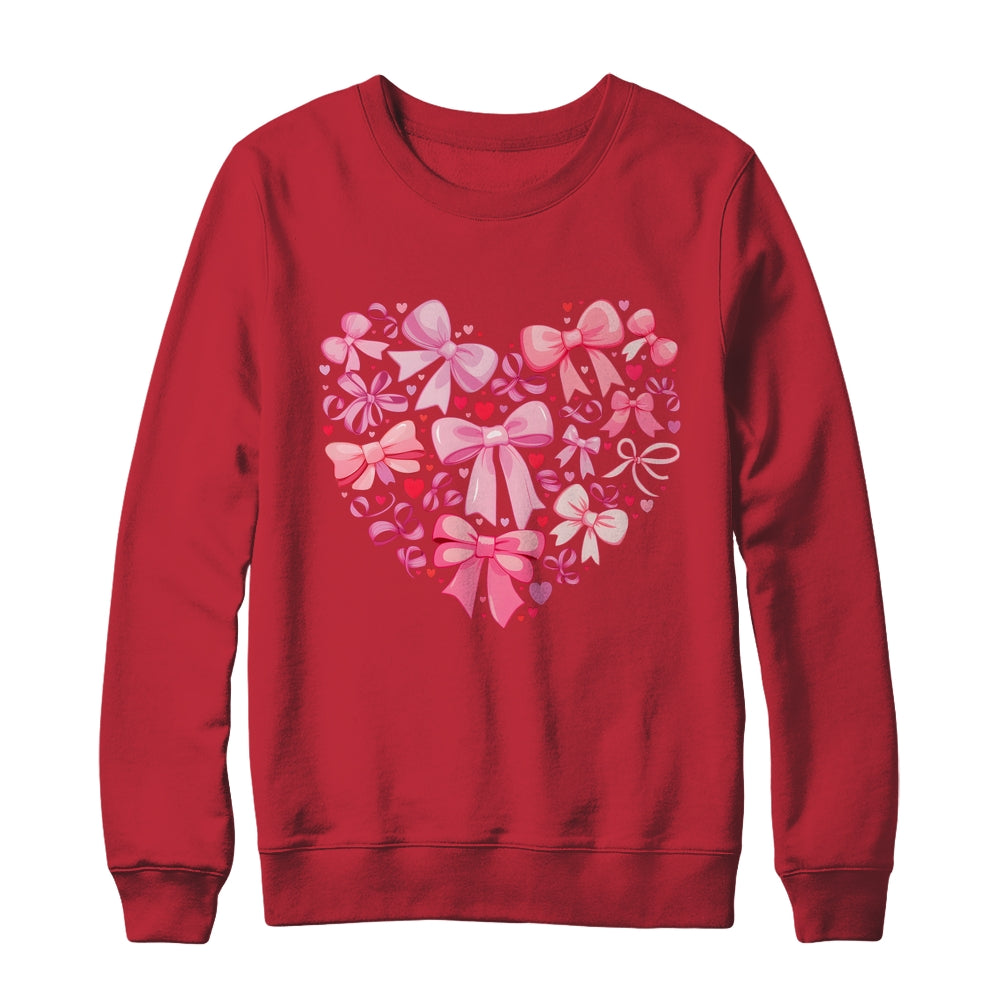 Coquette Bow Valentine Heart Love Valentines Day Girl Shirt & Sweatshirt | siriusteestore